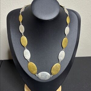 Robert Lee Morris RLM Studios Sterling Silver 925 and Brass Oval Necklace - 20" 